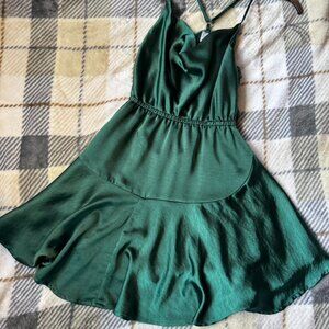 Green mini dress